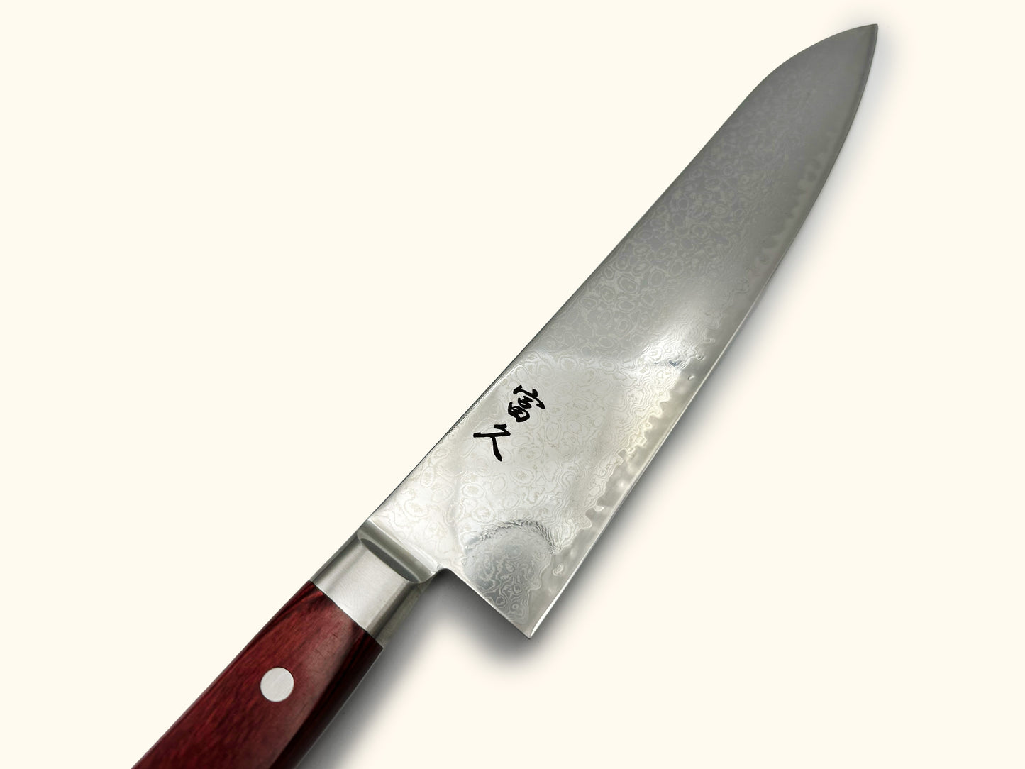 Tomihisa 68 Layer Red Handle Gyuto 240mm