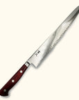 Tomihisa 68 Layer Red Handle Sujihiki 240mm