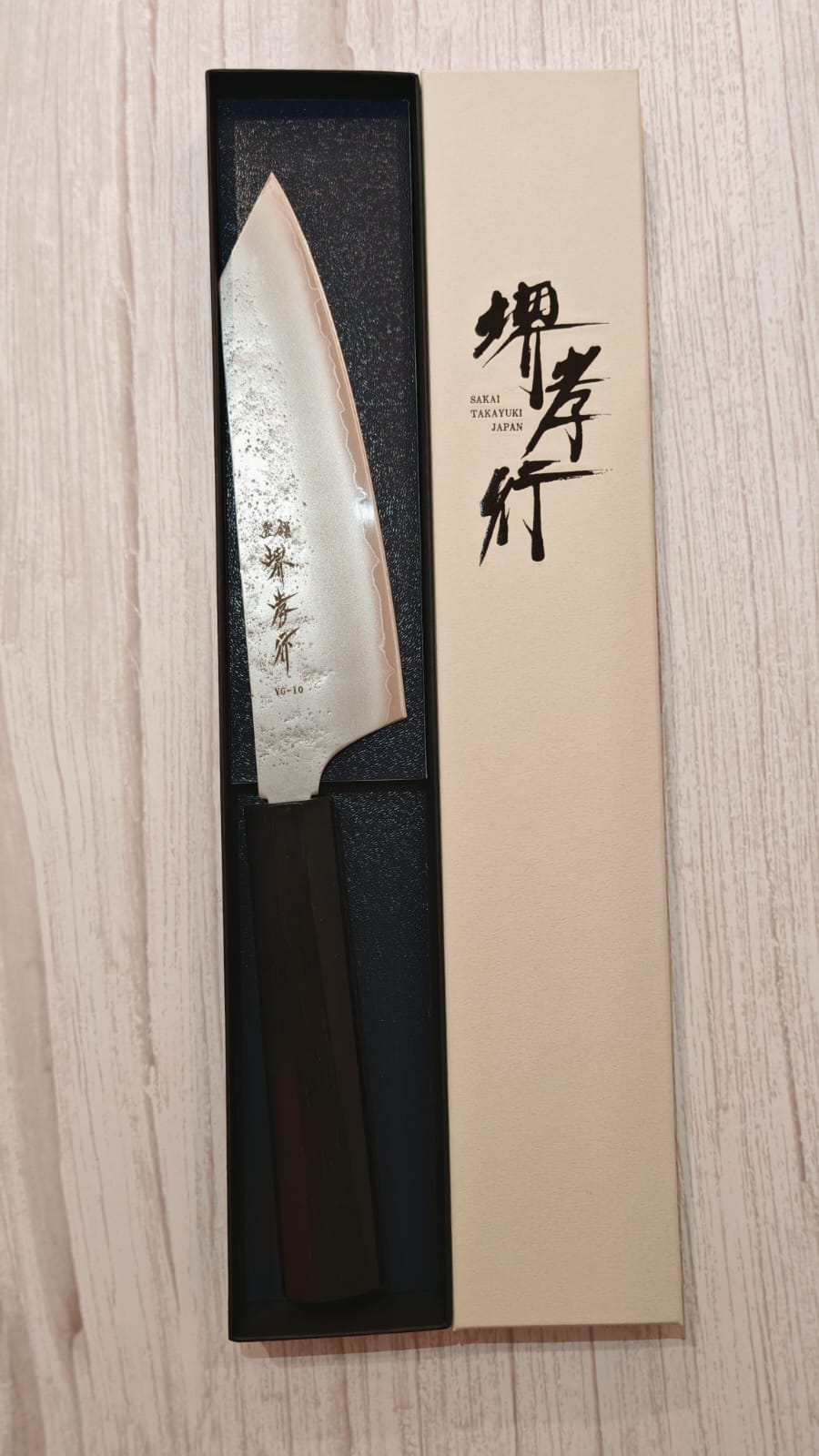 Sakai Takayuki Nashiji VG10 Ebony Bunka 160mm