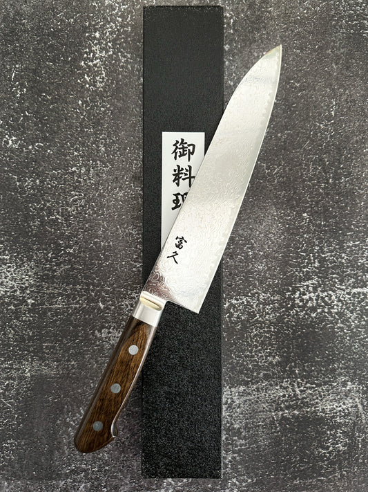 Tomihisa 68 Layer Brown Handle Gyuto 210mm