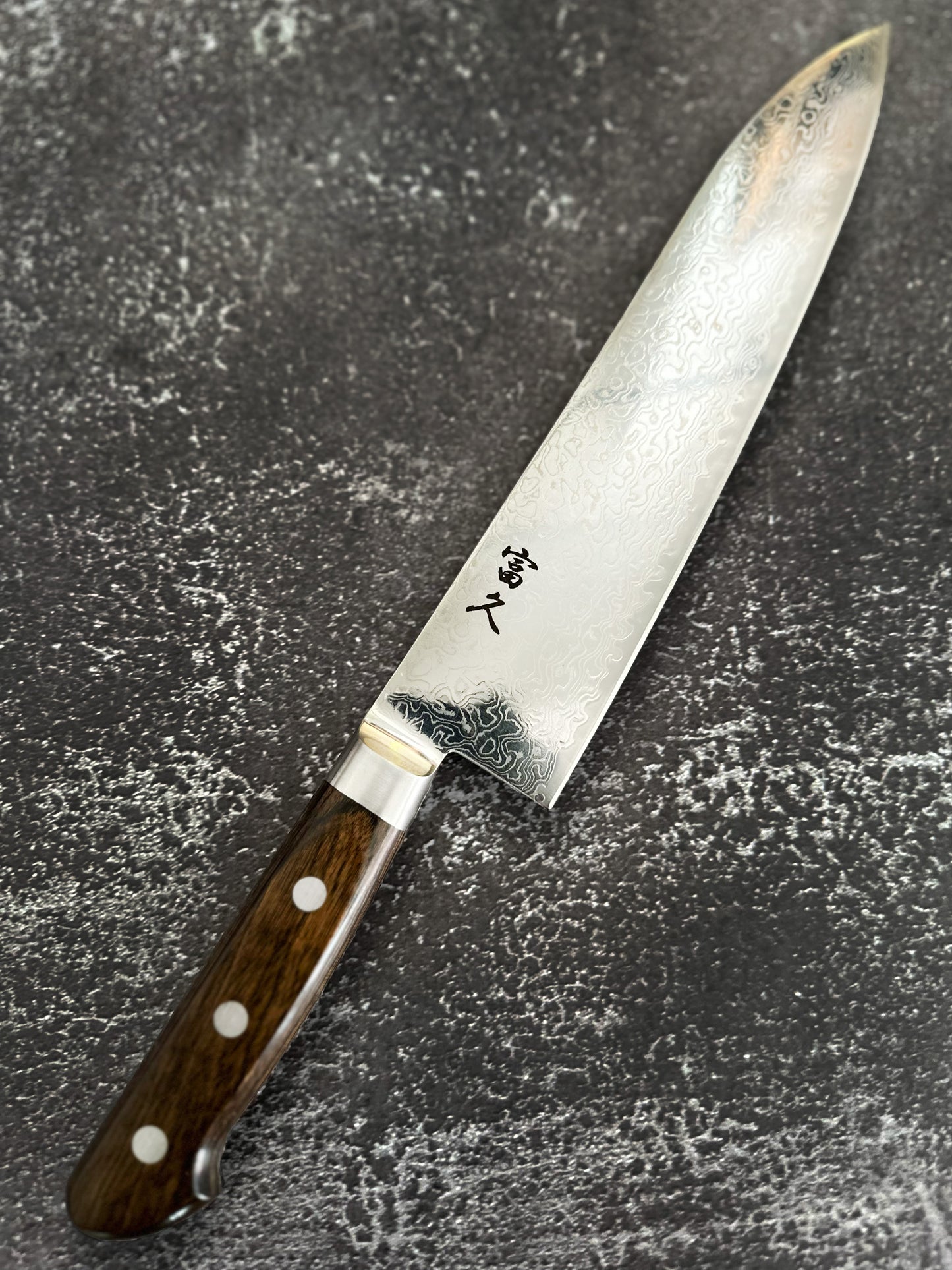 Tomihisa 68 Layer Brown Handle Gyuto 210mm