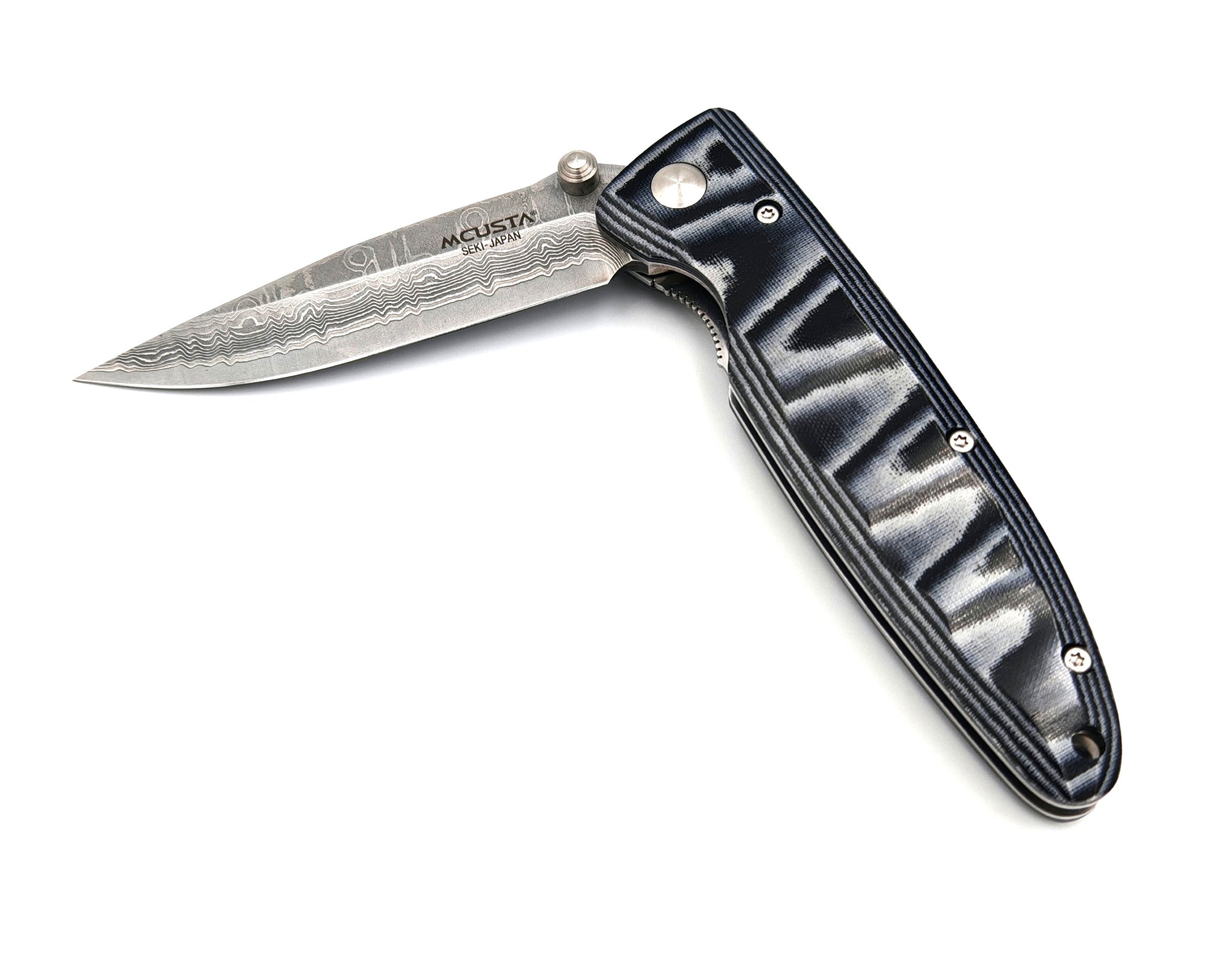 Mcusta Classic Wave VG10 Damascus Blue Micarta 195mm
