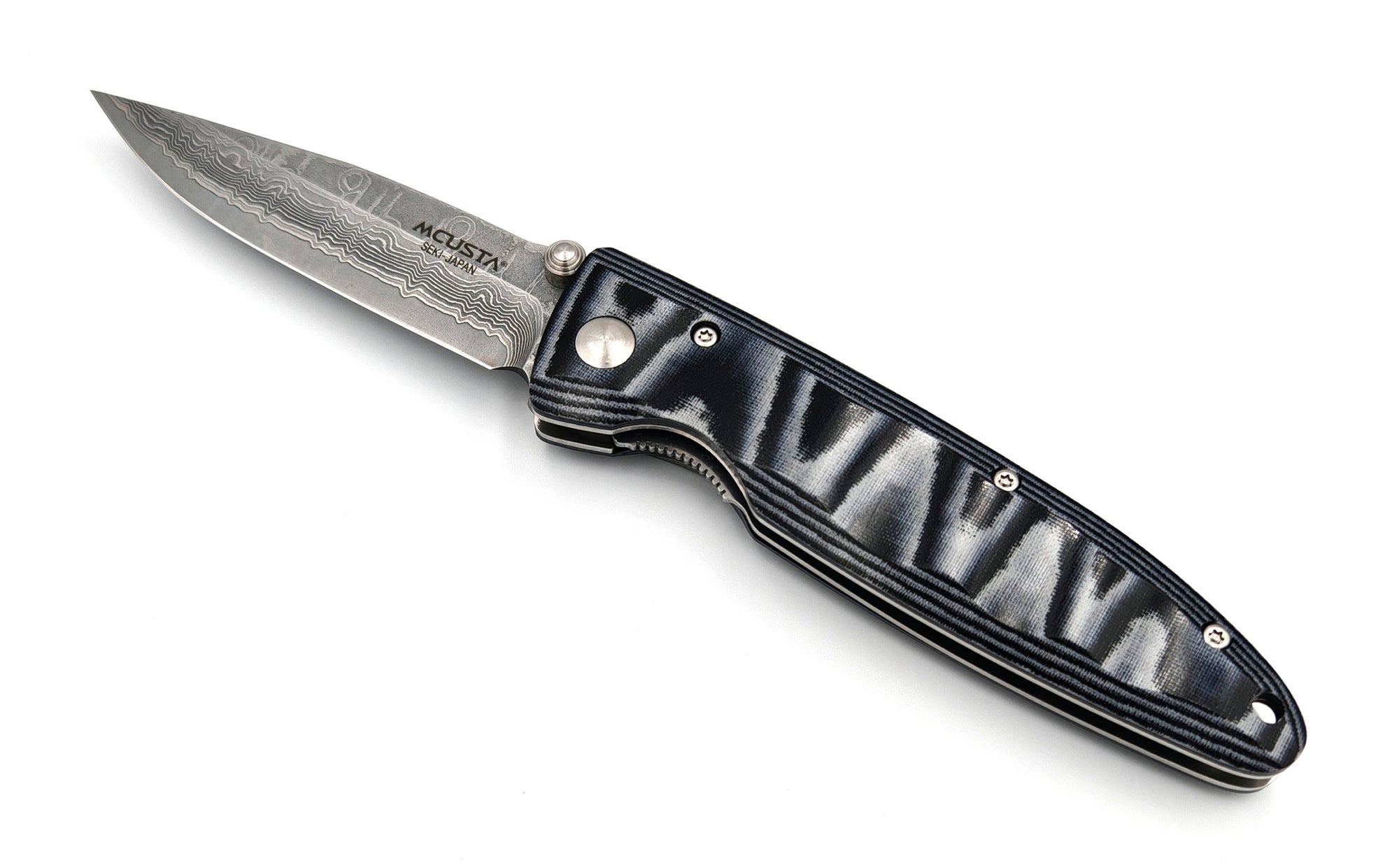 Mcusta Classic Wave VG10 Damascus Blue Micarta 195mm