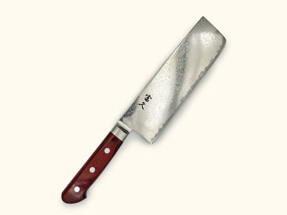 Tomihisa 68 Layer Red Handle Nakiri 165mm