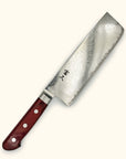 Tomihisa 68 Layer Red Handle Nakiri 165mm