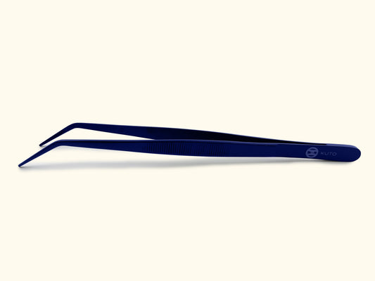 KUTO Blue Angled Plating Tweezers 20cm