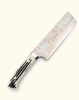 Takeshi Saji Blue Steel 2 Rainbow Damascus Deer Horn Nakiri 165mm