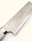 Takeshi Saji Blue Steel 2 Rainbow Damascus Deer Horn Nakiri 165mm