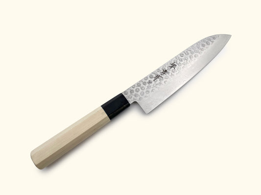 Sakai Takayuki 45 Layer Damascus Tsuchime Wa-Santoku 180mm