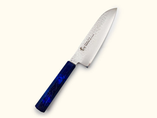 Sakai Takayuki Nanairo Blue Tortoiseshell Santoku 170mm