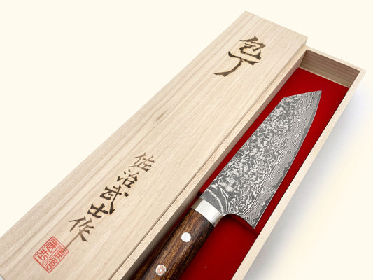 Takeshi Saji R2 Steel Suminagashi Kuroichi Ironwood Bunka 165mm