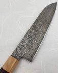 Tomihisa AUS10 Kuroichi Damascus Rosewood Santoku 180mm